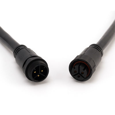 Connecteur hommes-femmes imperméable en nylon noir IP67 M25 3 Pin Plug Type