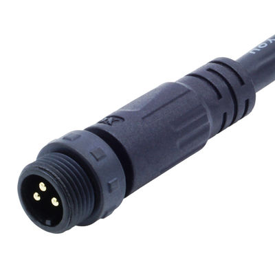 Connecteur imperméable à l'eau de type vis PA66 M12 Tête de coude pour alimentation électrique IP68