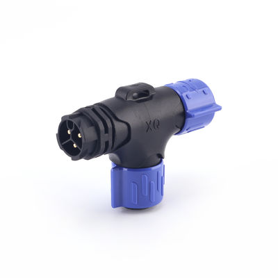 Connecteur électrique étanche en T IP67, forme T, M20, avec verrouillage à bouton-poussoir pour éclairage LED extérieur