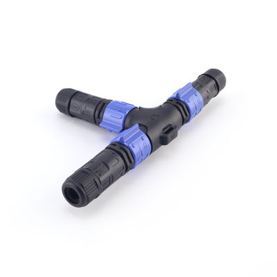 Connecteur électrique étanche en T IP67, forme T, M20, avec verrouillage à bouton-poussoir pour éclairage LED extérieur