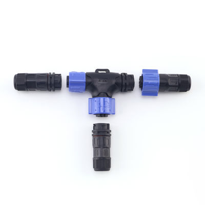 Connecteur électrique étanche en T IP67, forme T, M20, avec verrouillage à bouton-poussoir pour éclairage LED extérieur