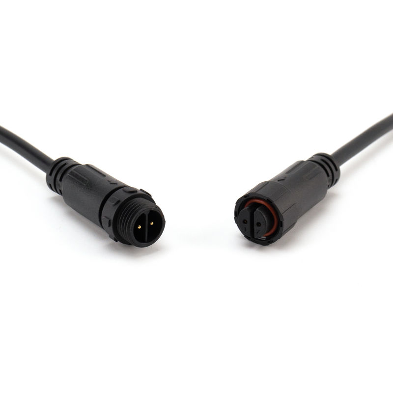 PA66 connecteur étanche à vis à 2 broches M16 pour alimentation électrique IP68