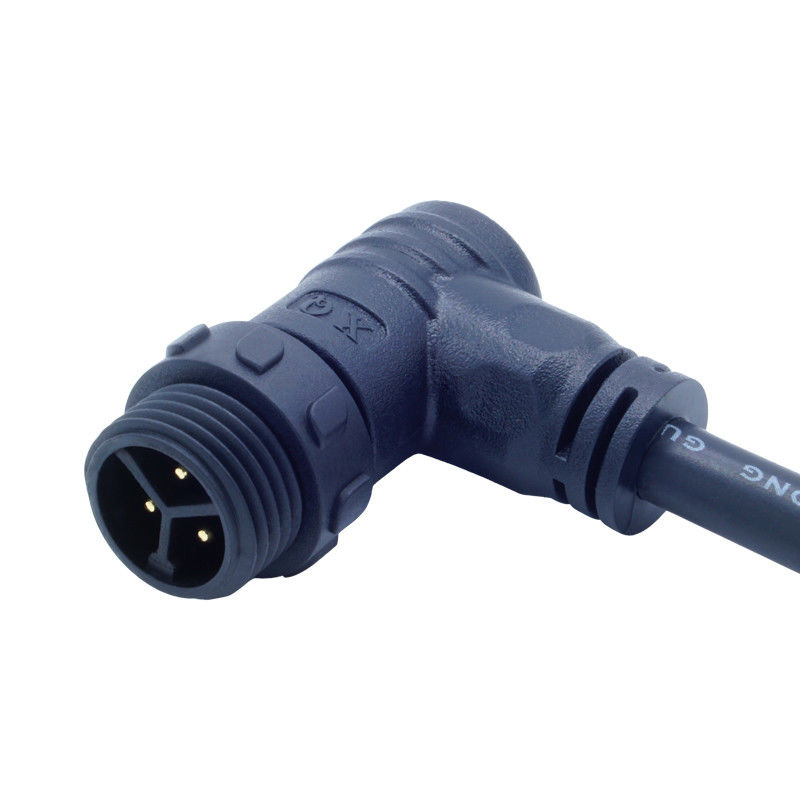 Connecteur imperméable à l'eau de type vis PA66 M16 Tête de coude pour alimentation électrique IP68